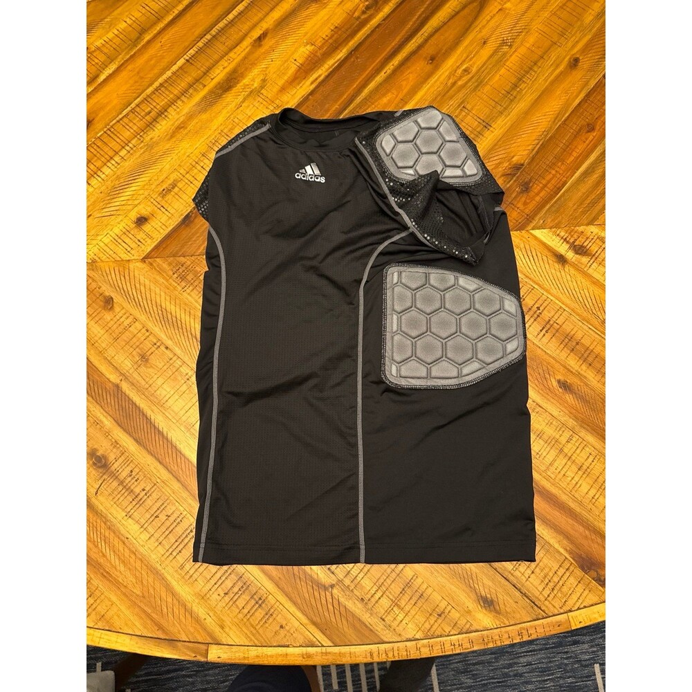 Adidas Football Padded Compression Shirt Men’s L Black Grey Honeycomb Sleeveless